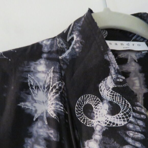 SANDRO Protect 100% Silk Tarot Astrology Zodiac Celestial Shirt Dress Size US 6 - Picture 5 of 15